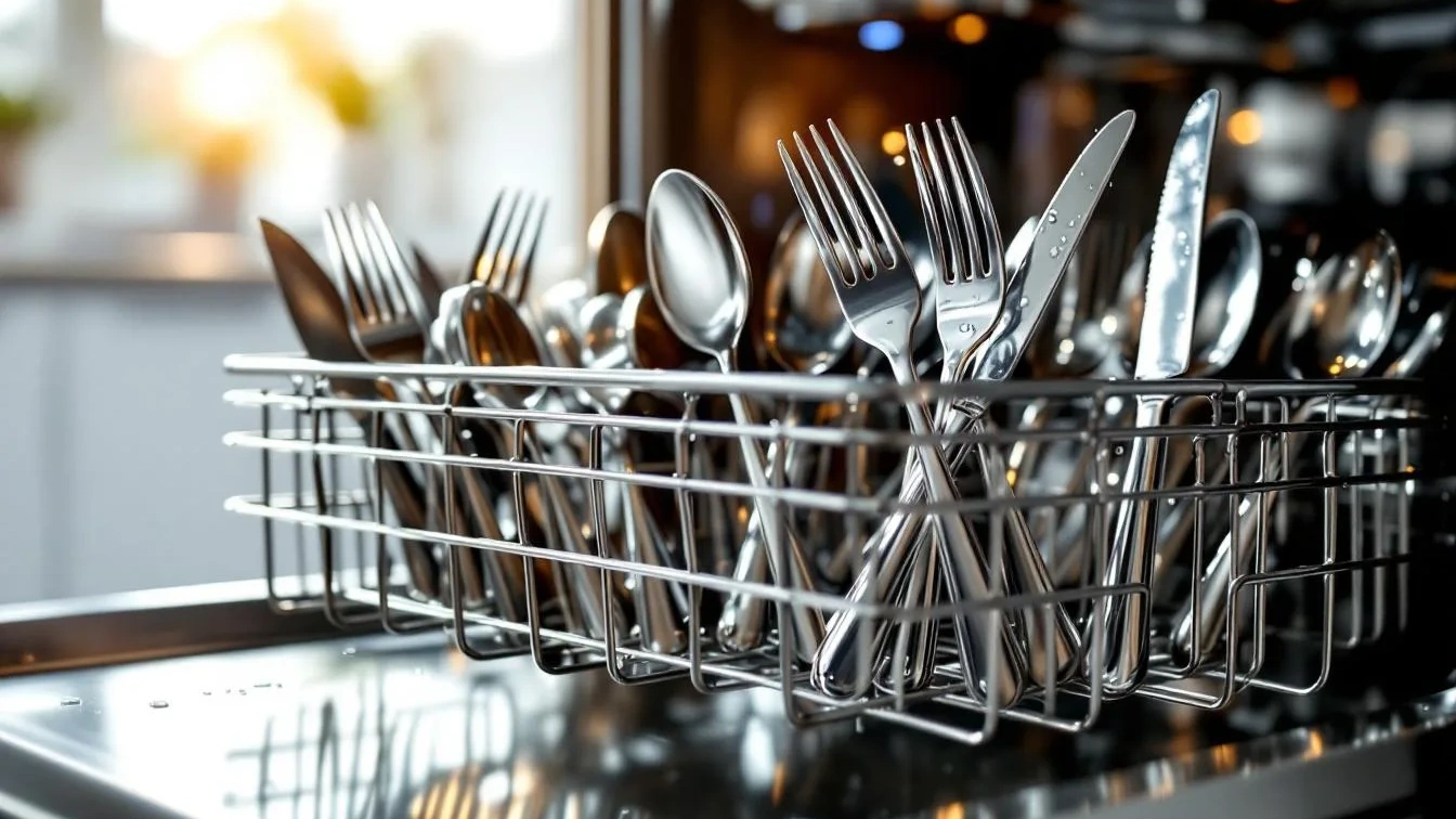 Niet naar boven of beneden, de wetenschap toont hoe bestek echt in de vaatwasser moet